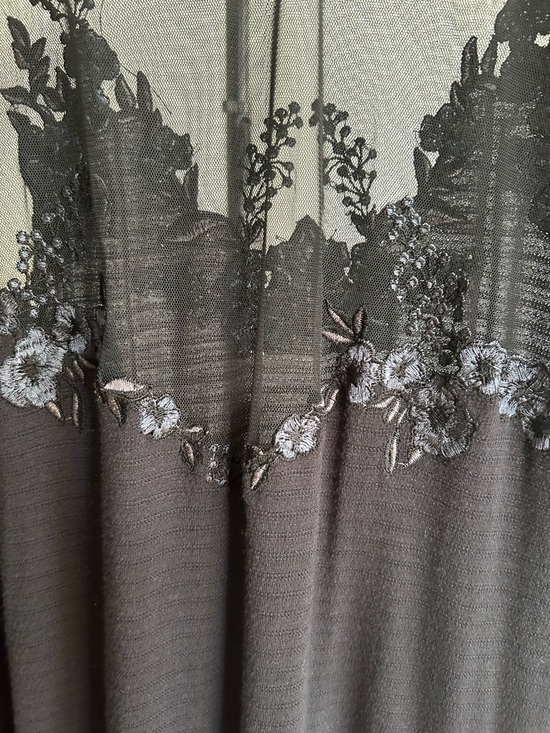 Free People Black Lace-Embellished Long Sleeve Tee - Picture 8 of 9